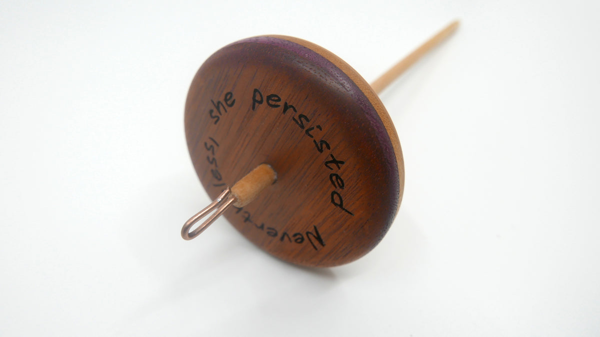 Large Wooden Drop Spindle for Hand Spinning Wool Yarn - Solid Wood Spindle